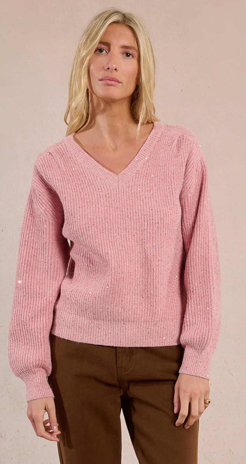 LADIES KNITTED SWEATER- Pink