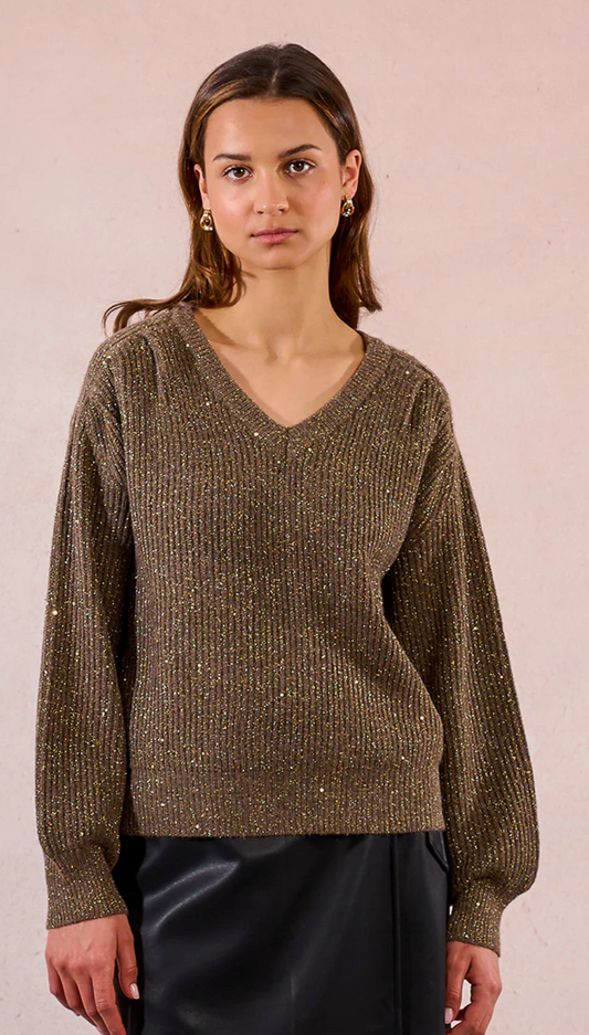 LADIES KNITTED SWEATER- Khaki