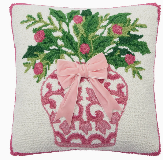 Chinoiserie Vase Ribbon Hook Pillow