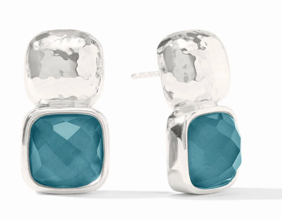 Catalina Earring Sliver- Iridescent Montana Blue