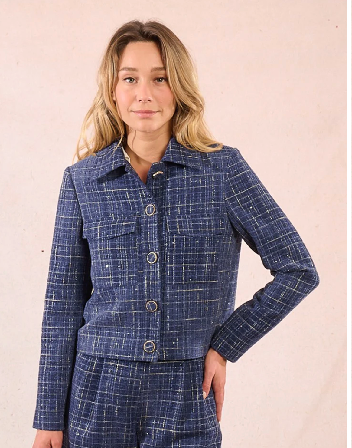 Ladies Woven Jacket- Navy