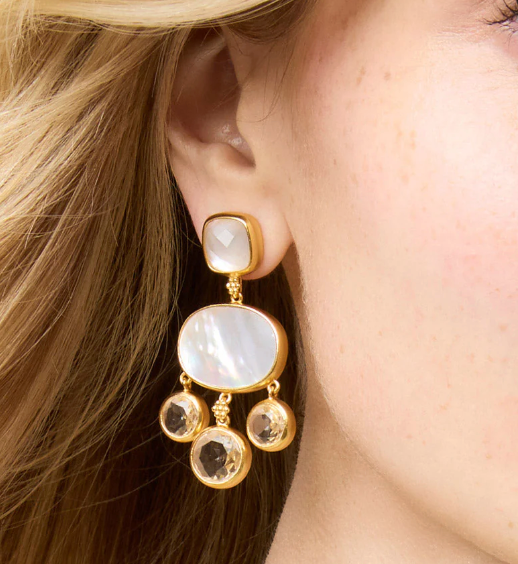 Kaleidoscope Chandelier Earring - Iridescent Clear Crystal