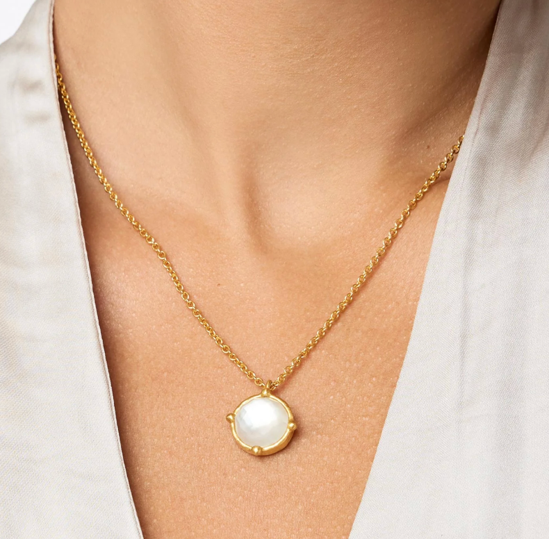 Honeybee Solitaire Necklace- Pearl