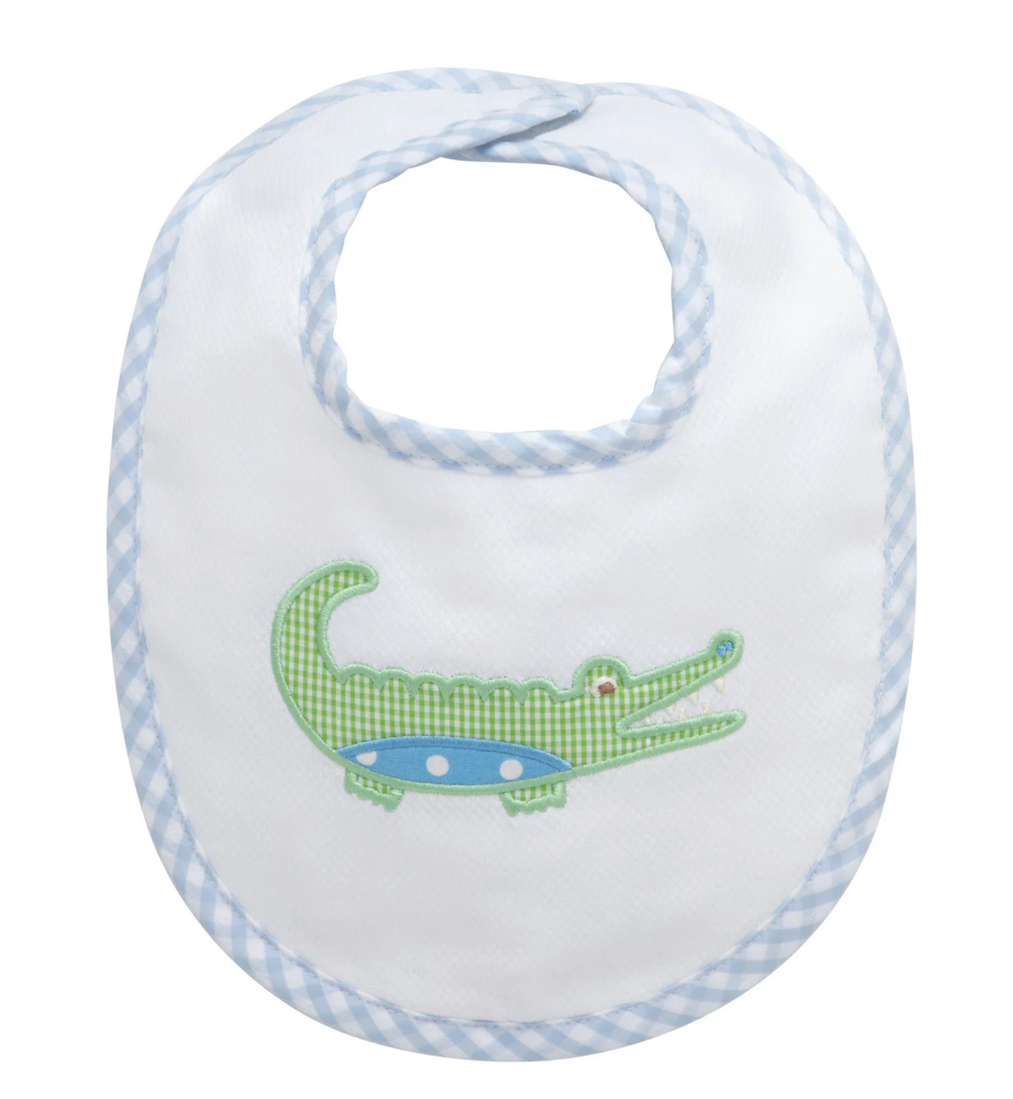 Alligator Applique Basic Bib, Blue