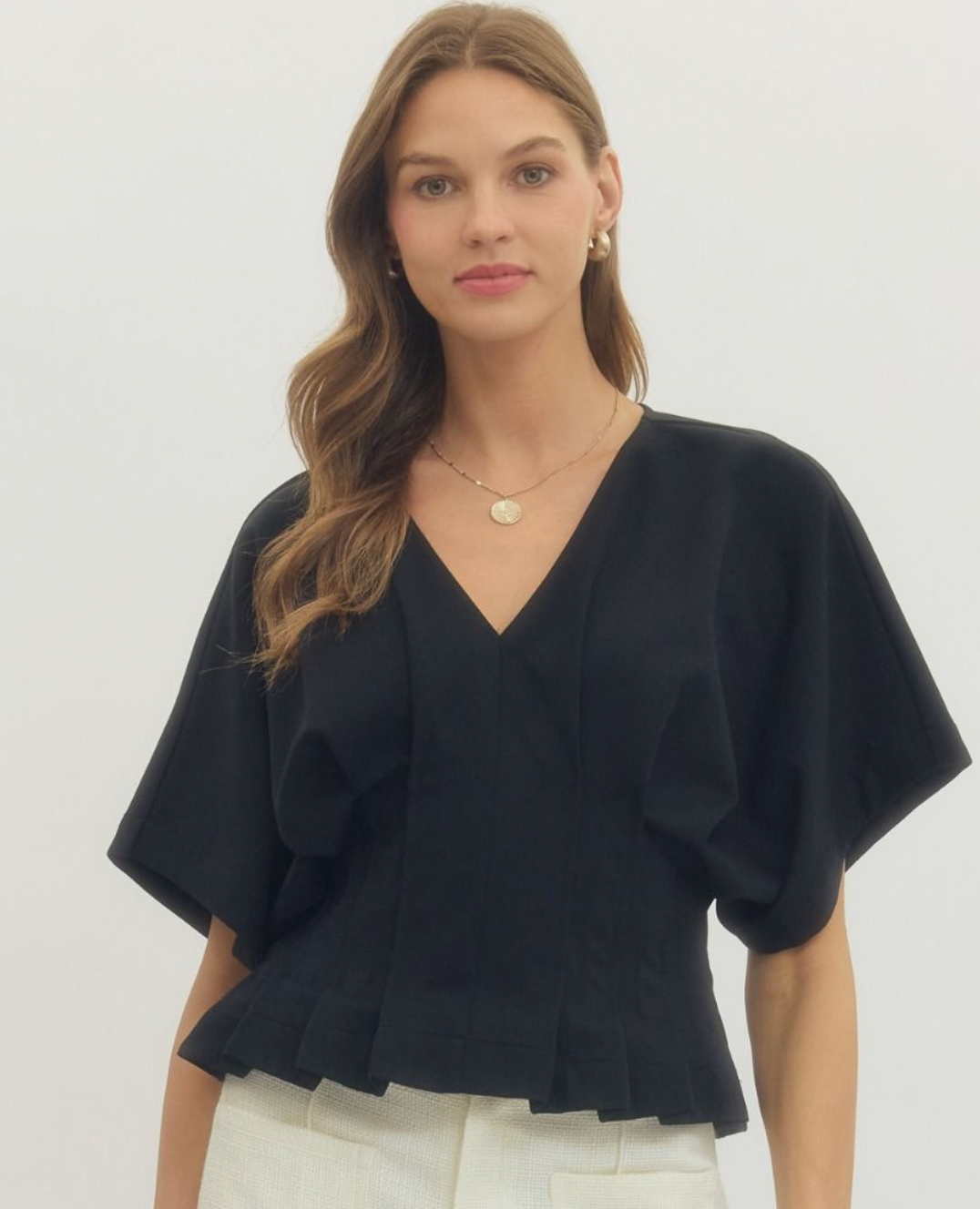 Cinch Waist Top - Black