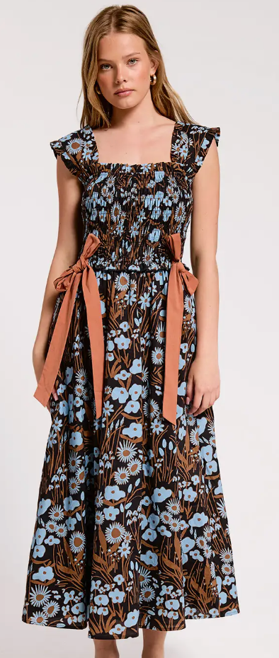 Elowen Ribbon Midi Dress – Spring and Prince