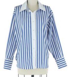 Blue and White Stripe Poplin Shirt