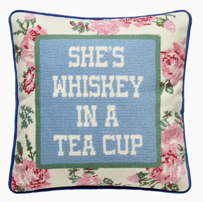 She's Whiskey Embroidered Pillow