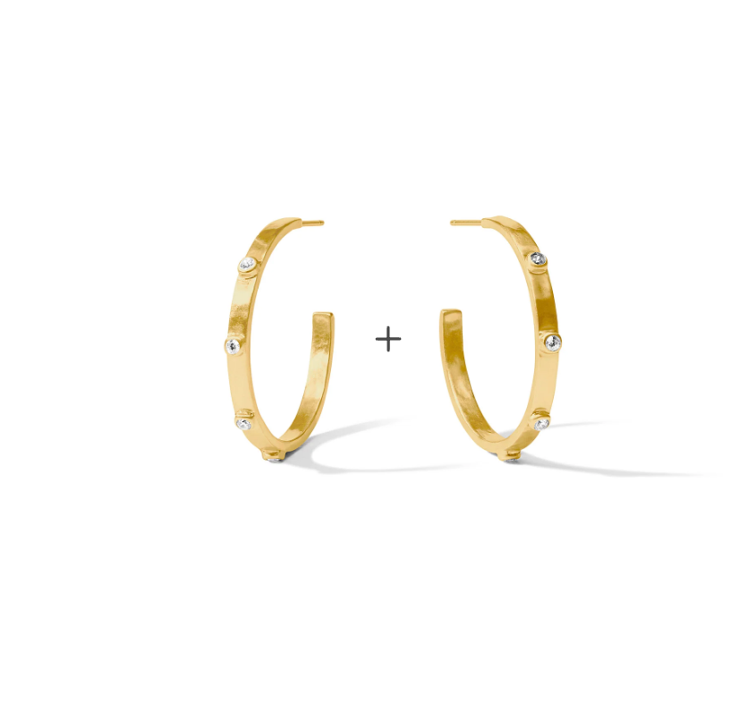 Crescent Stone Hoop
