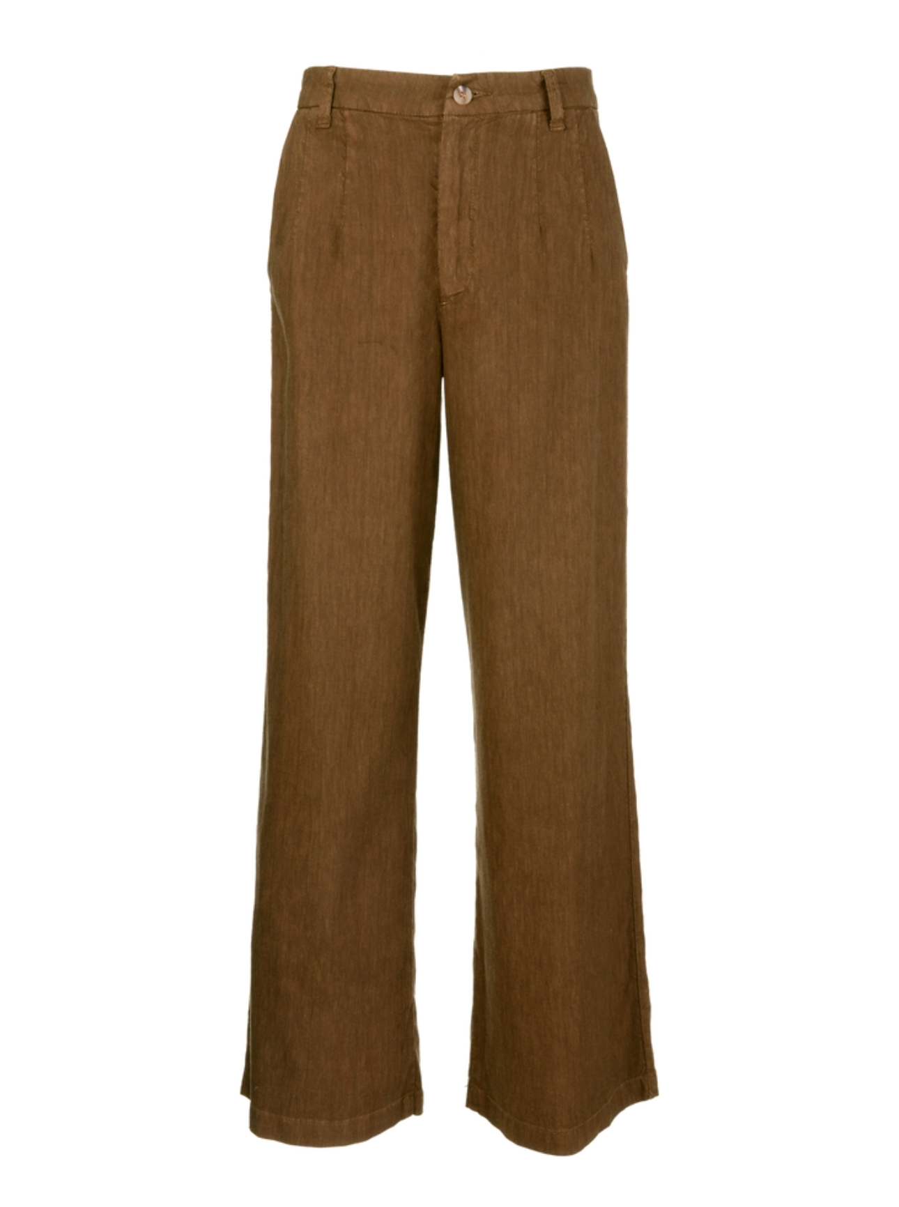 Meg High Rise Wide Straight Leg with Front Pleats - Wood