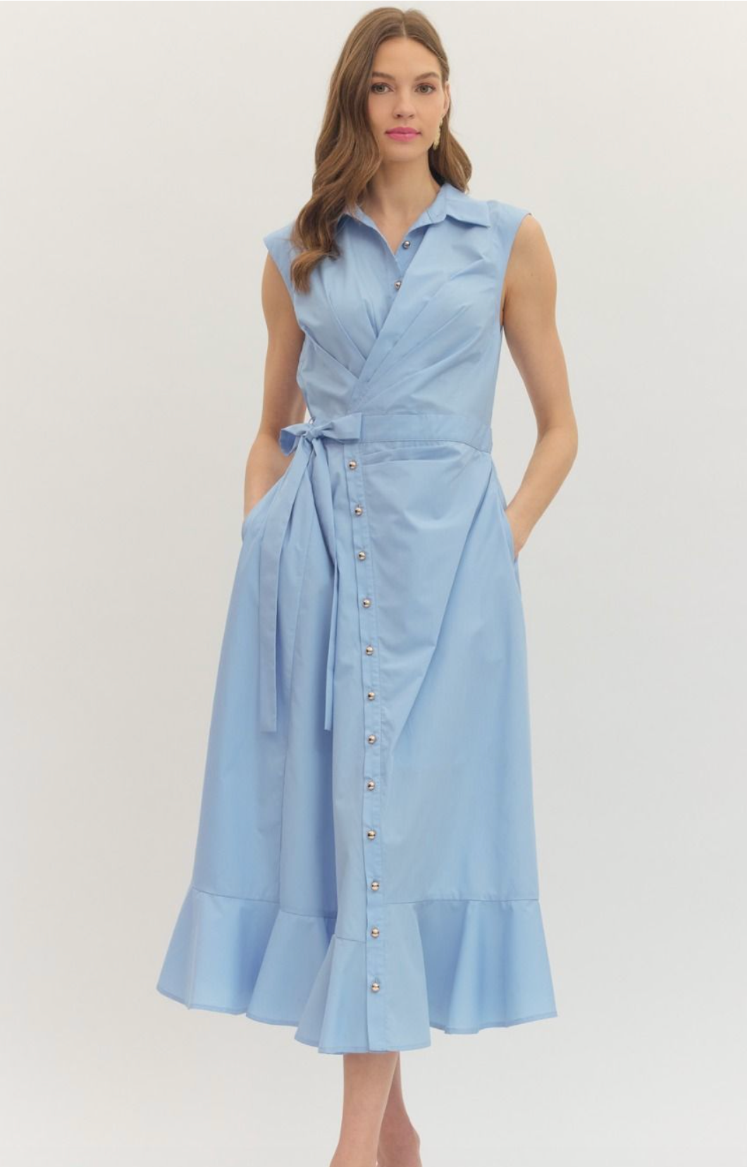 Wrap Around Chambray Dress