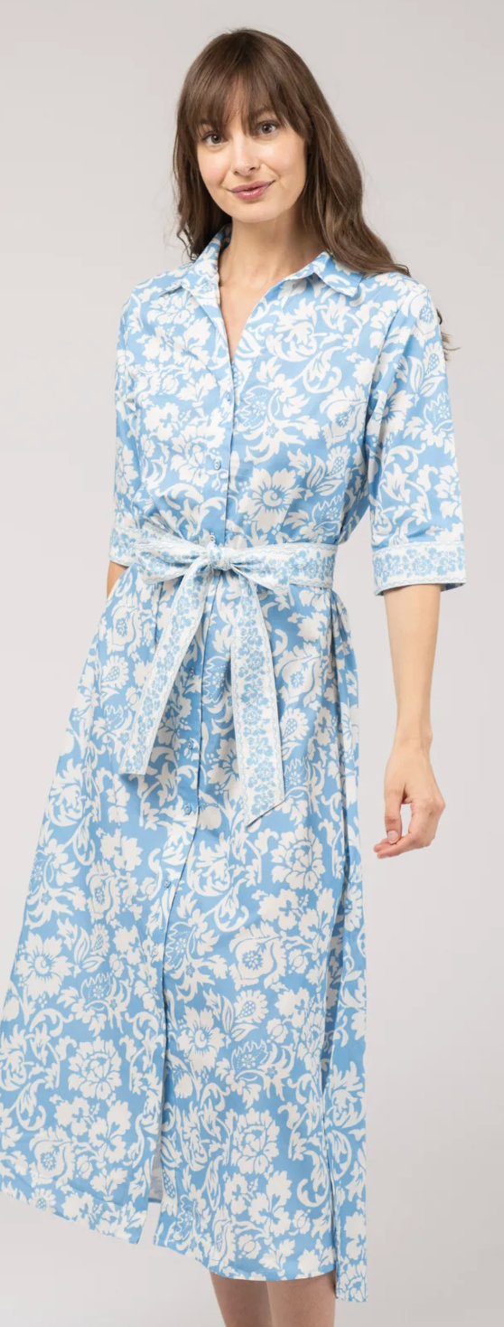 The Eloise Dress- Blue Flore