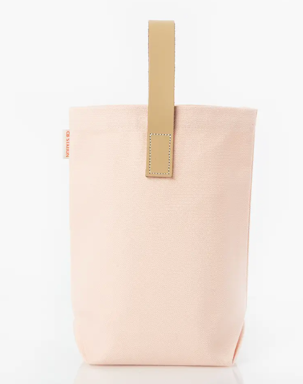 Leather Grip 2 Bottle Wine Carrier- Powder Pink