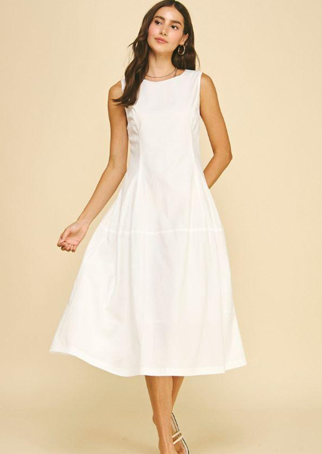 midi spring formal dresses Lined Poplin Dress For Wedding Guest Lace #sb-clark-holiday-multi puff sleeves Length Style:Skirt Only -  Size M