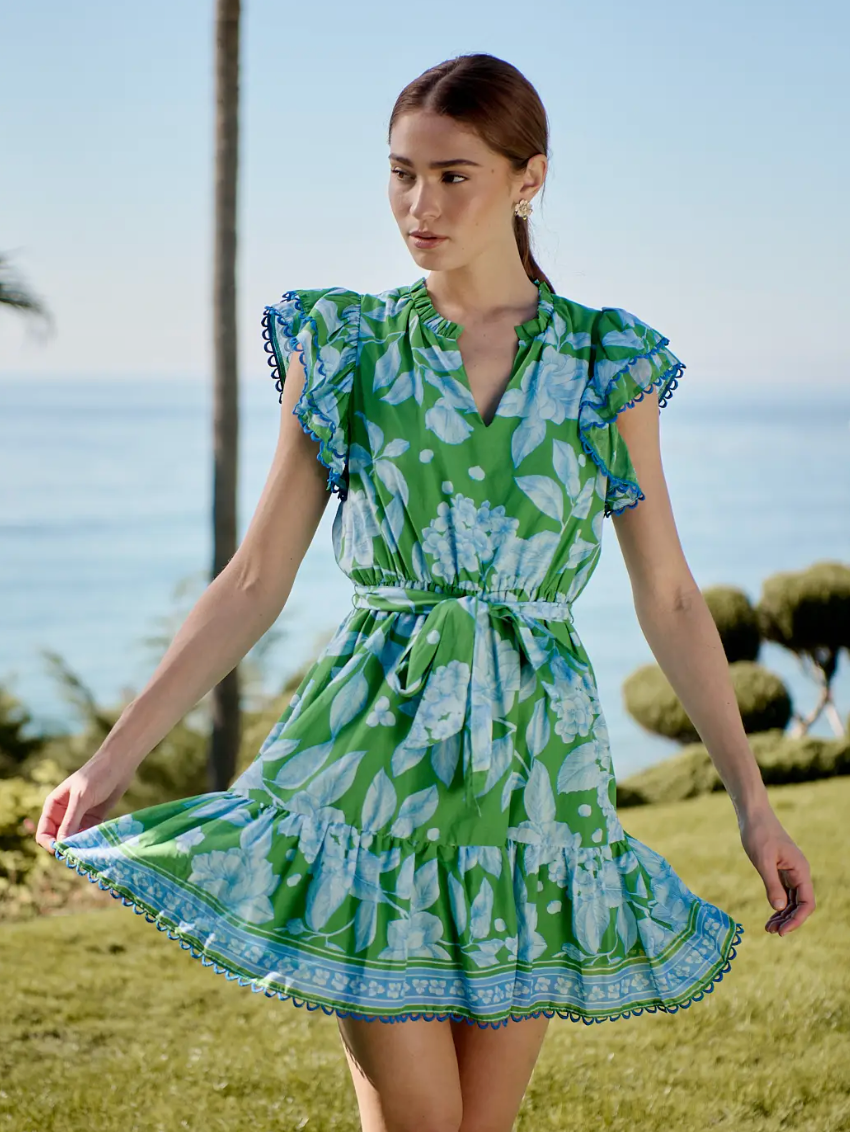 Verbena Floral Ruffle Mini Dress