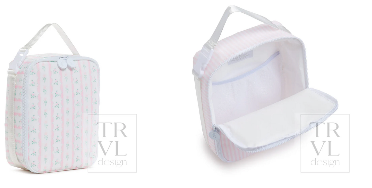 Lunch Box Insulated Lunch Bag- Ribbon Floral Pink