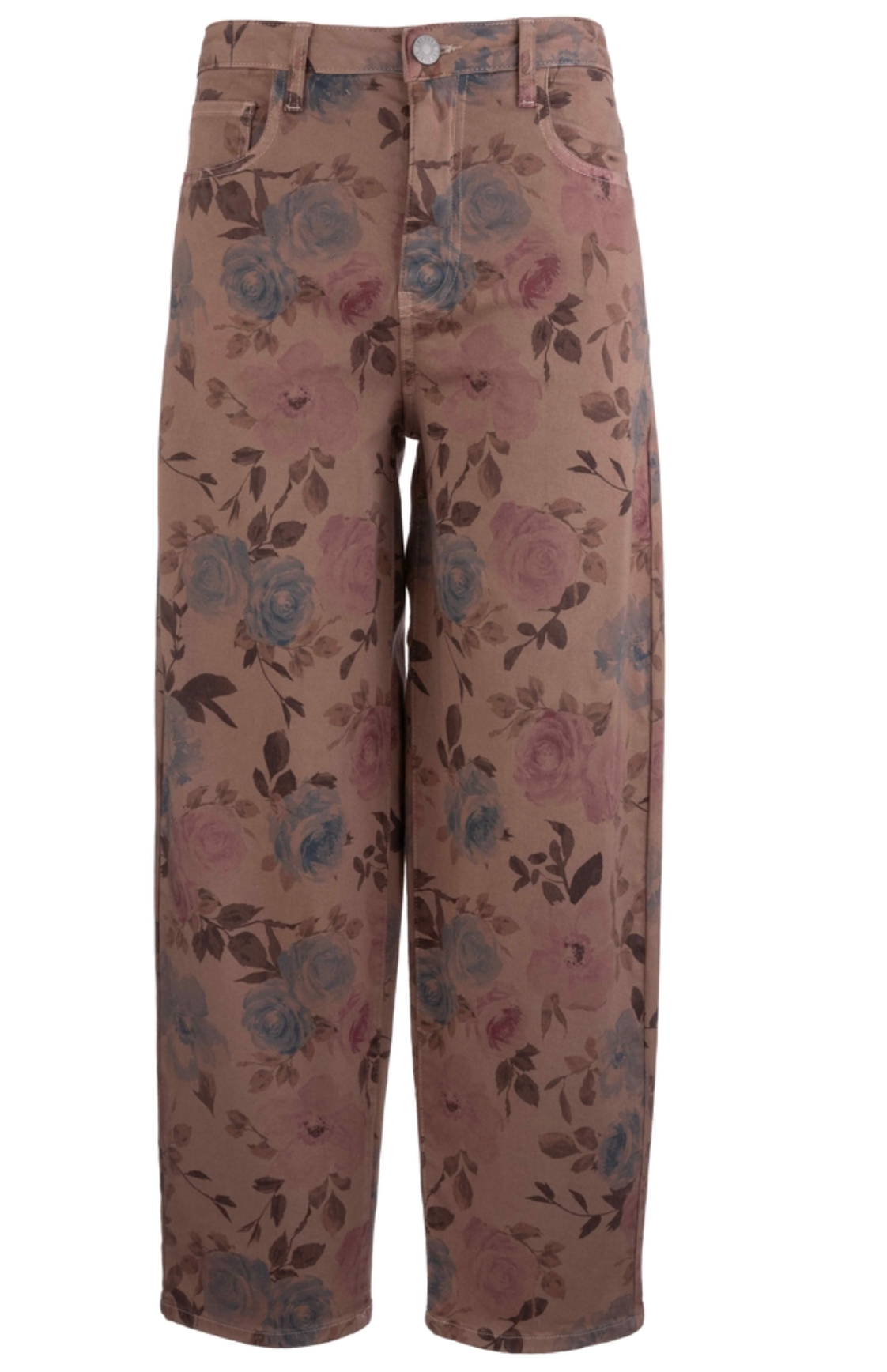 Ashton High Rise Relaxed Fit Barrel Leg- Mauve