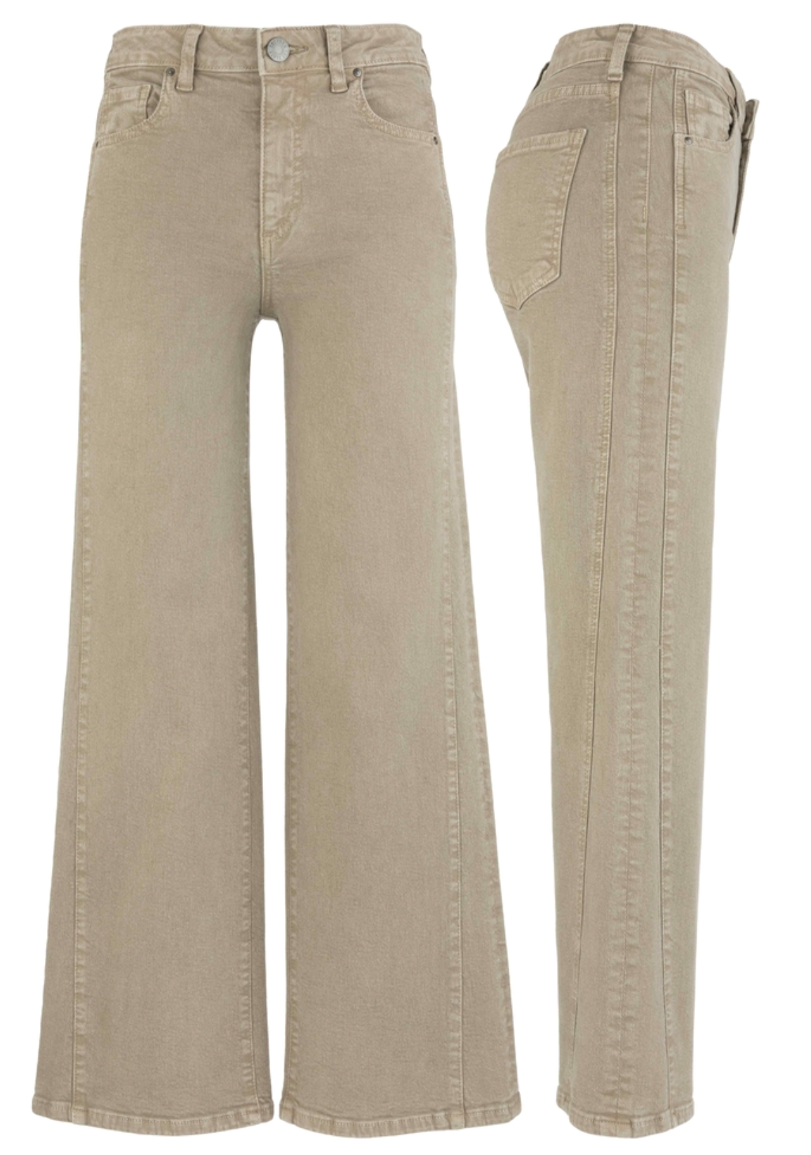 Meg High Rise Wide Leg - Milk Tea