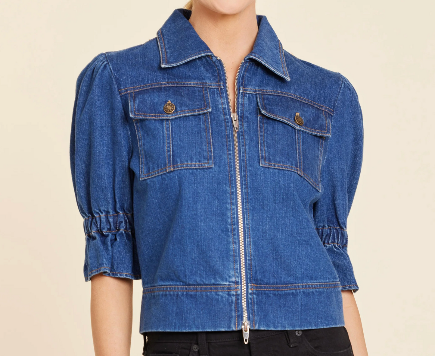 Denim Double Zip Jacket
