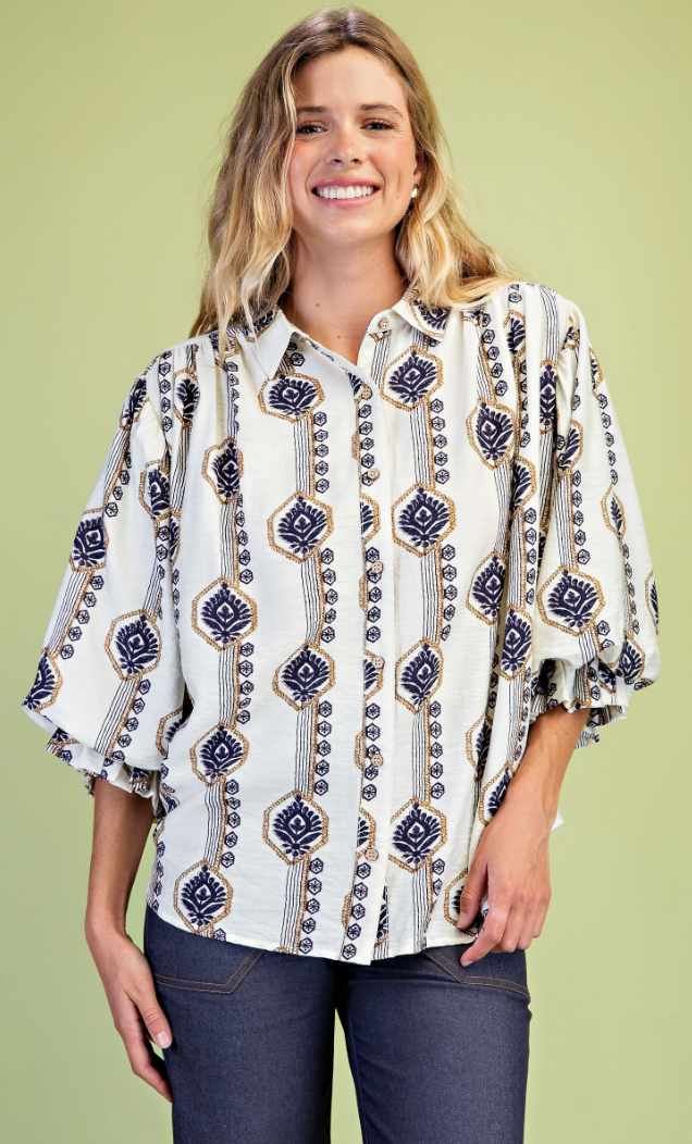 Printed Motif Button Down