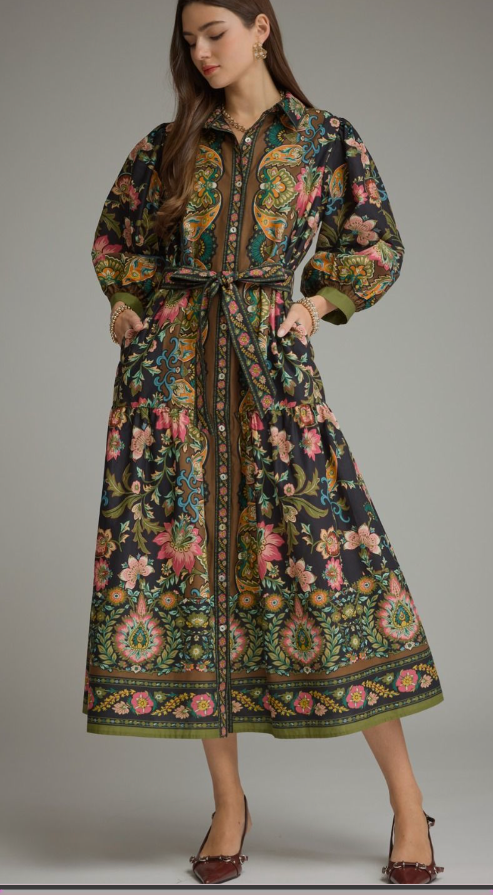 Printed Midi Dress