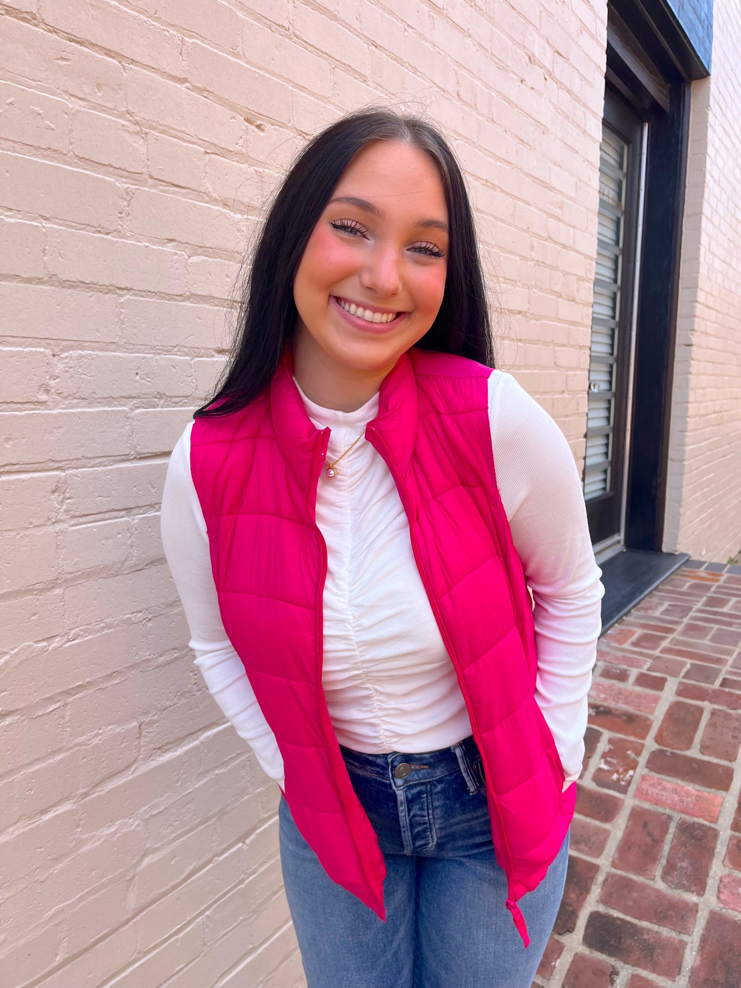 Puffer Vest - Fuchsia