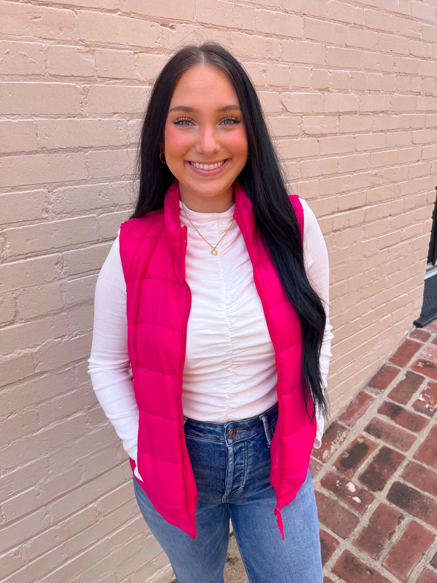 Puffer Vest - Fuchsia