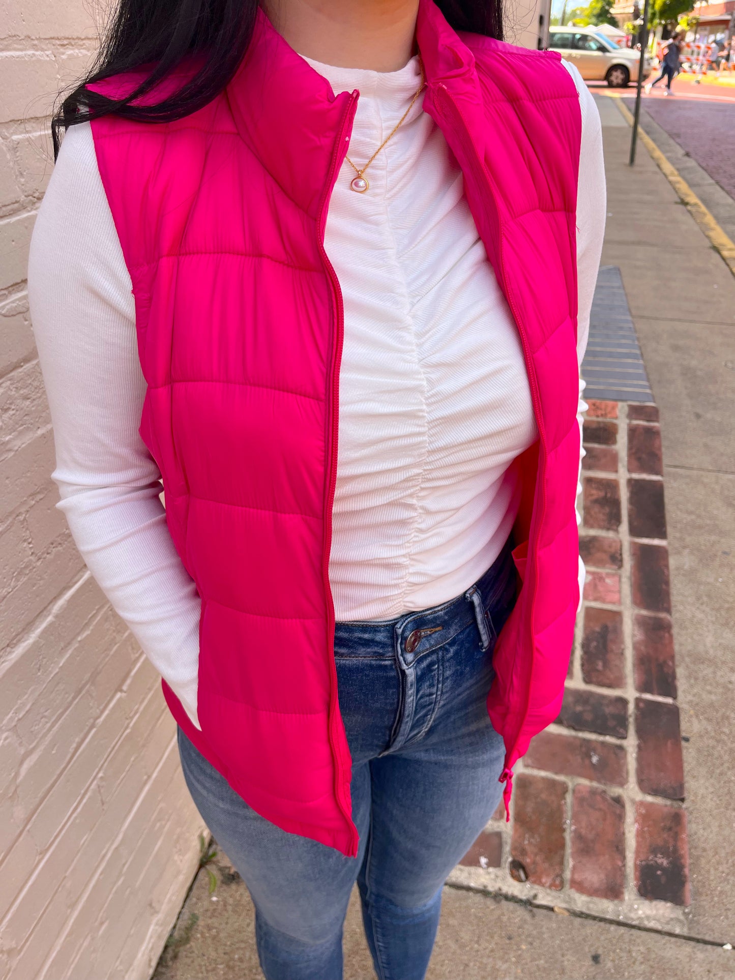 Puffer Vest - Fuchsia