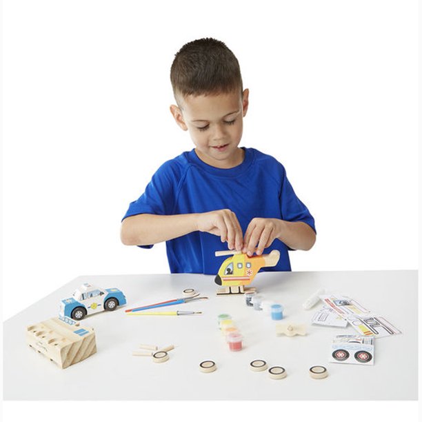 Melissa & Doug Rescue Vehicles Wooden Craft Kit