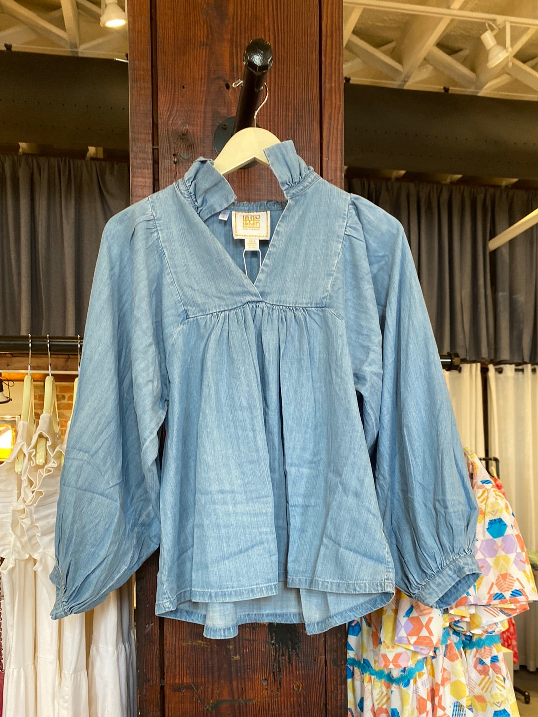 Stella Top- Denim Chambray