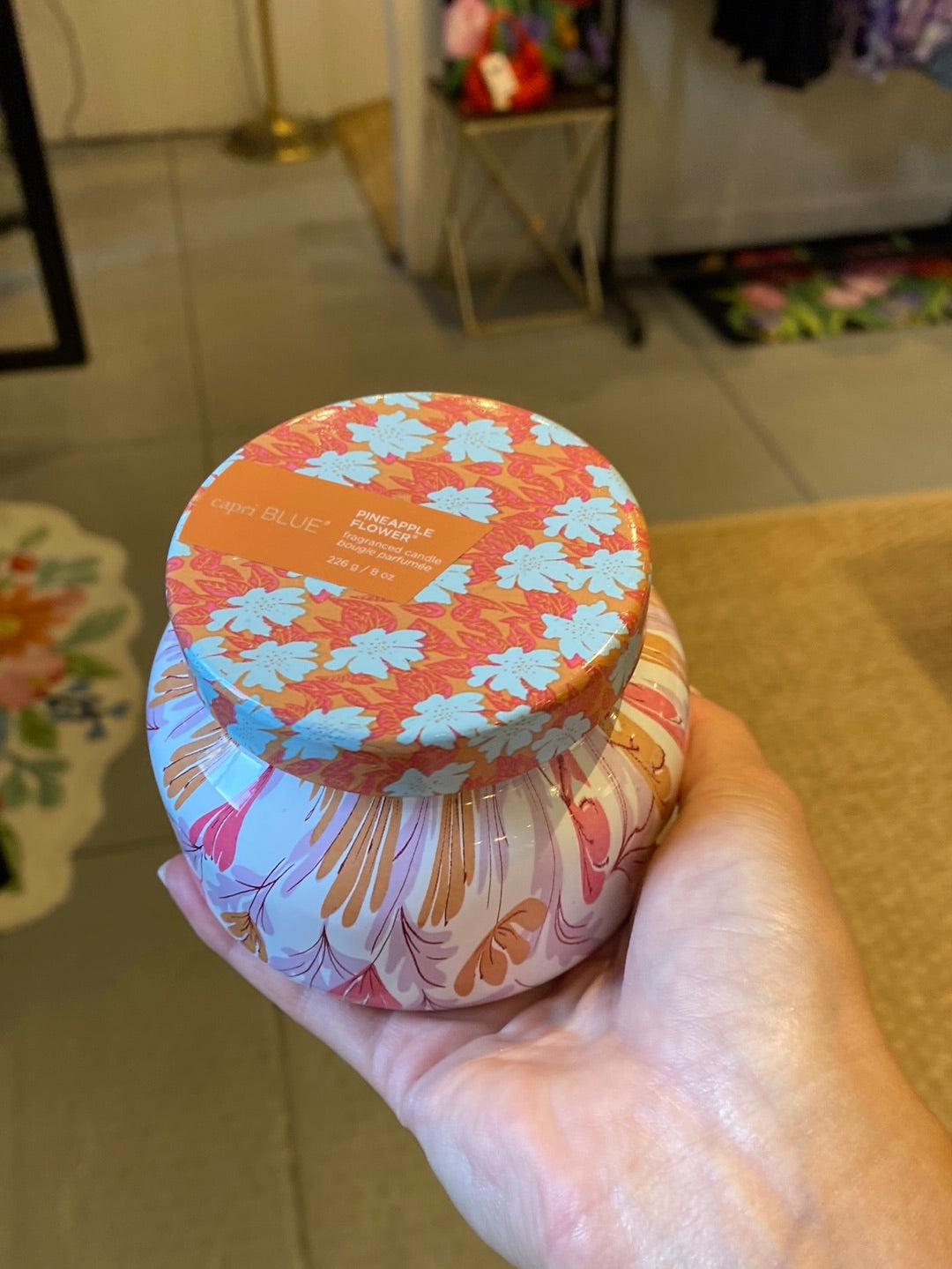 Pattern Play 8 oz. Pineapple Flower Candle