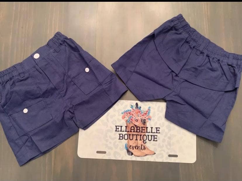 NAVY BASIC FISHING SHORTS