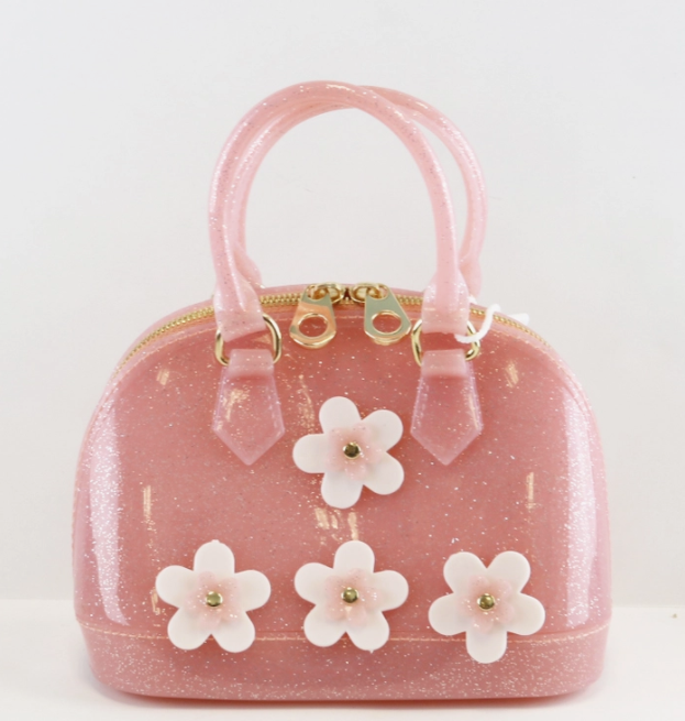 FLORAL JELLY BOWLING BAG - PINK