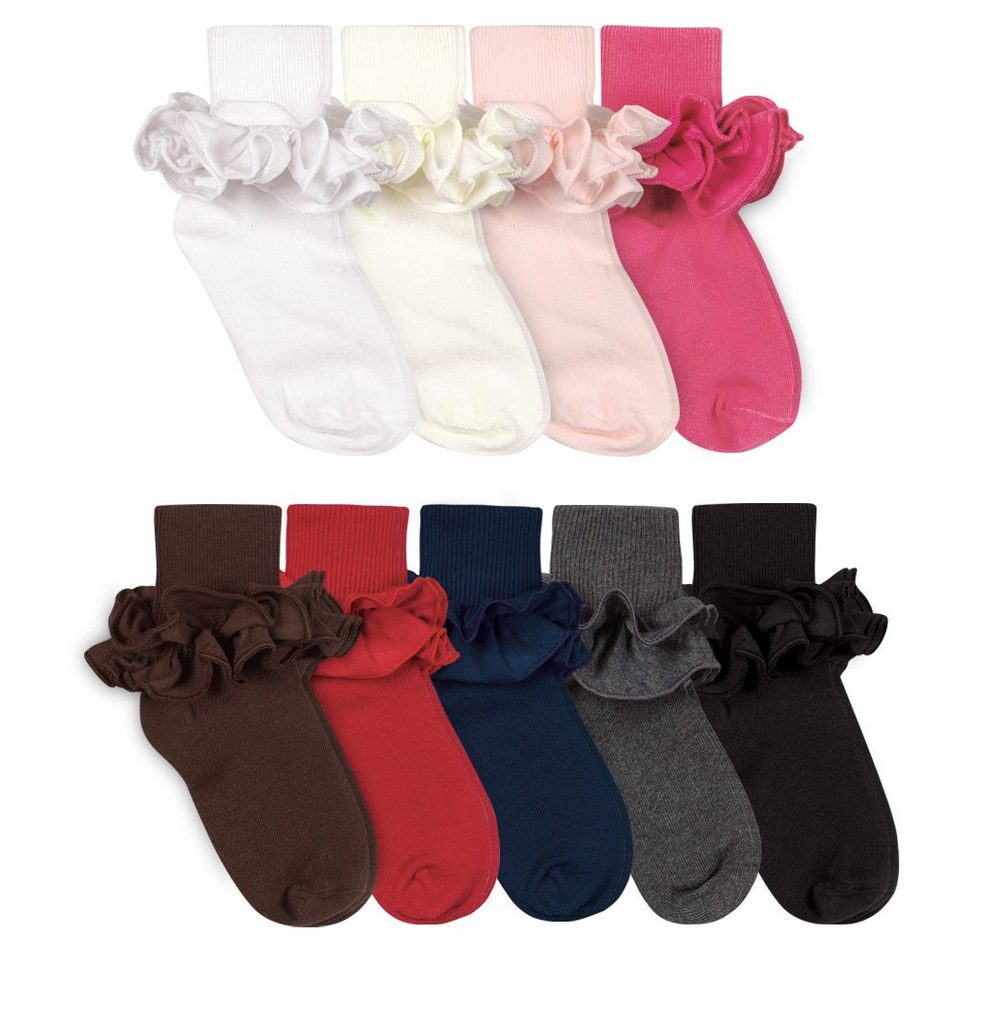 JEFFERIES RUFFLE TURN CUFF SOCKS