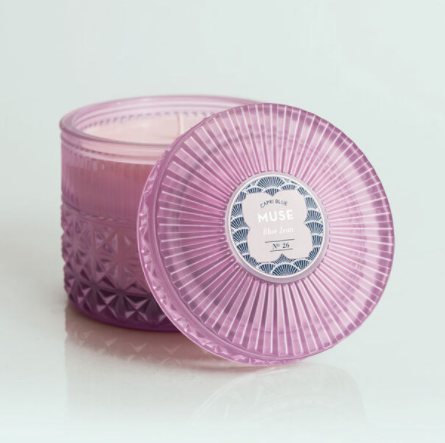 Blue Jean Faceted Jar - 11 oz