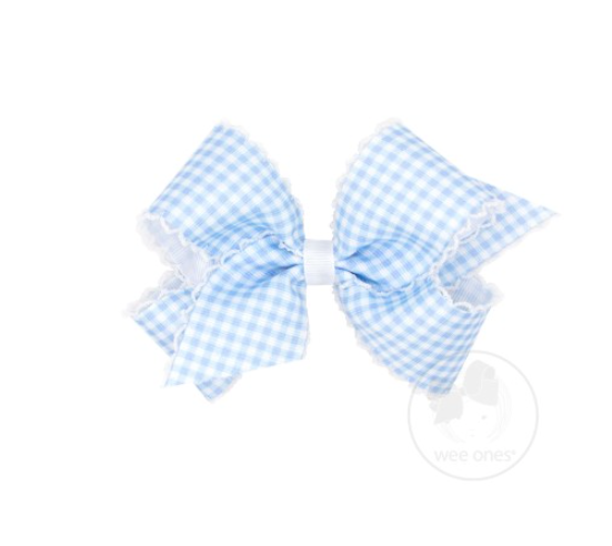 King Gingham Print with Moonstitch Trim Bow
