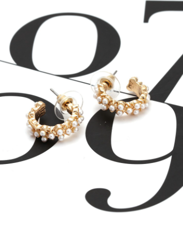 Sloane Pearl Hoop Earrings