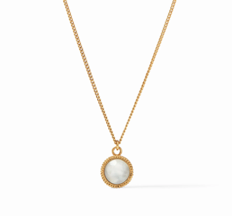 Fleur-de-Lis Solitaire Necklace - Iridescent Clear Crystal