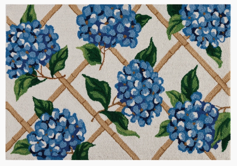 Blue Hydrangea Hook Rug