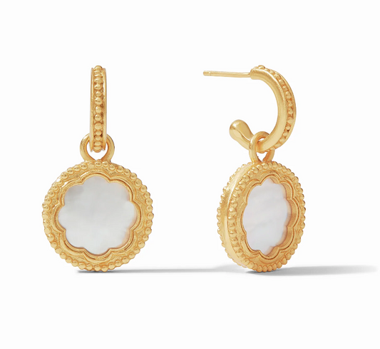 Trieste Coin Hoop and Charm Earrings - Gold