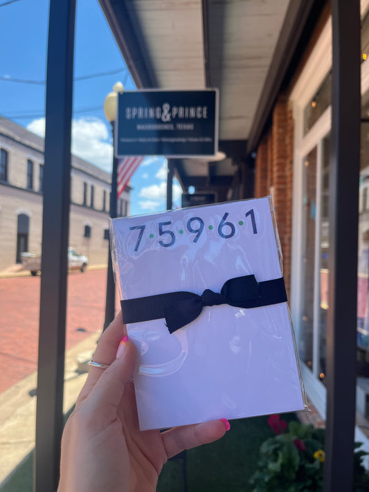 75961 Zip Code Mini Notepad