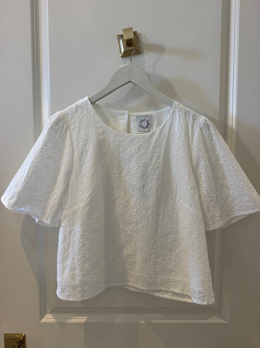 Young Ladies Woven Top- White