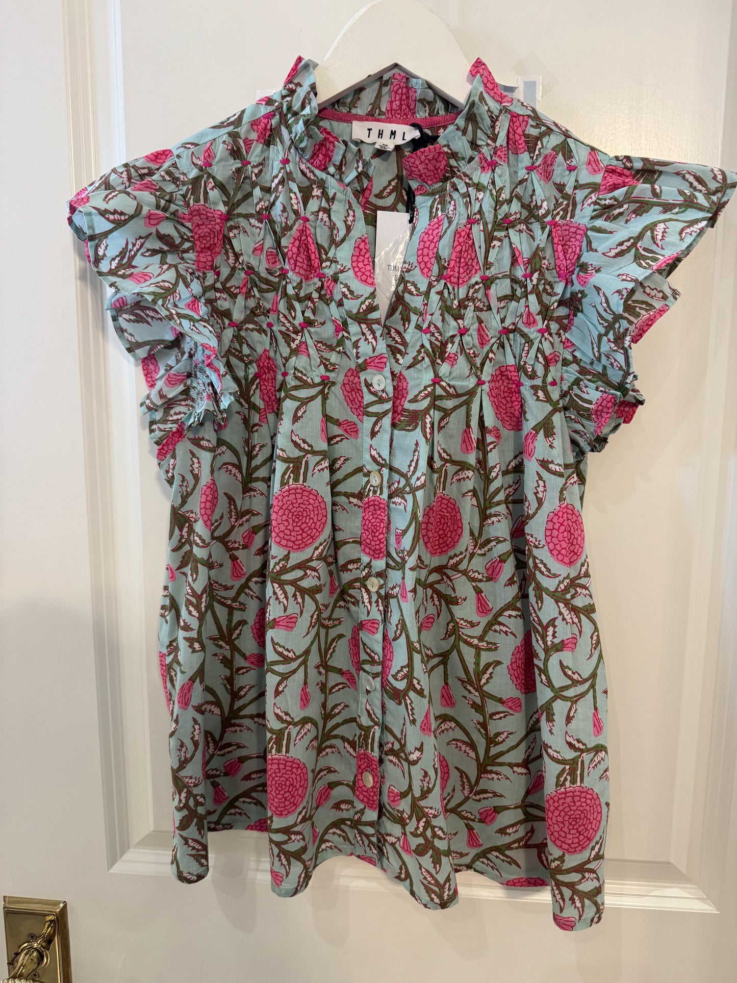 Flutter Sleeve Floral Pattern Top