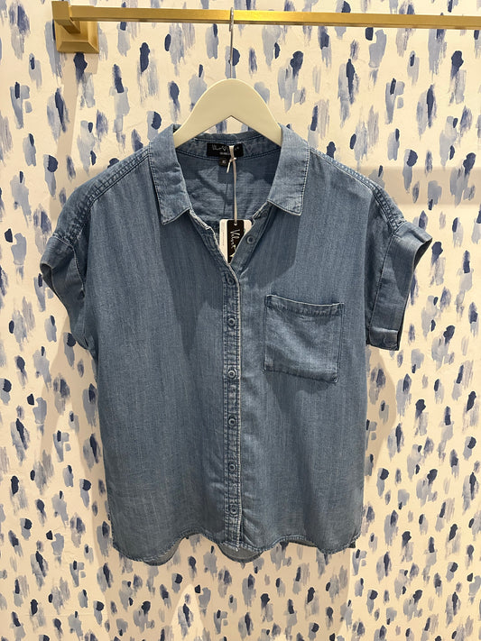 Edison Short Sleeve Top - Denim