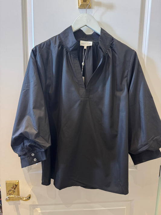 3/4 Length sleeve top- black