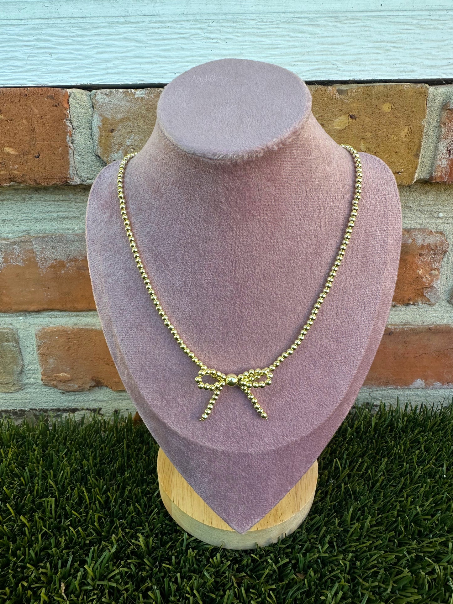 Gold Plated Bow 3mm Necklace