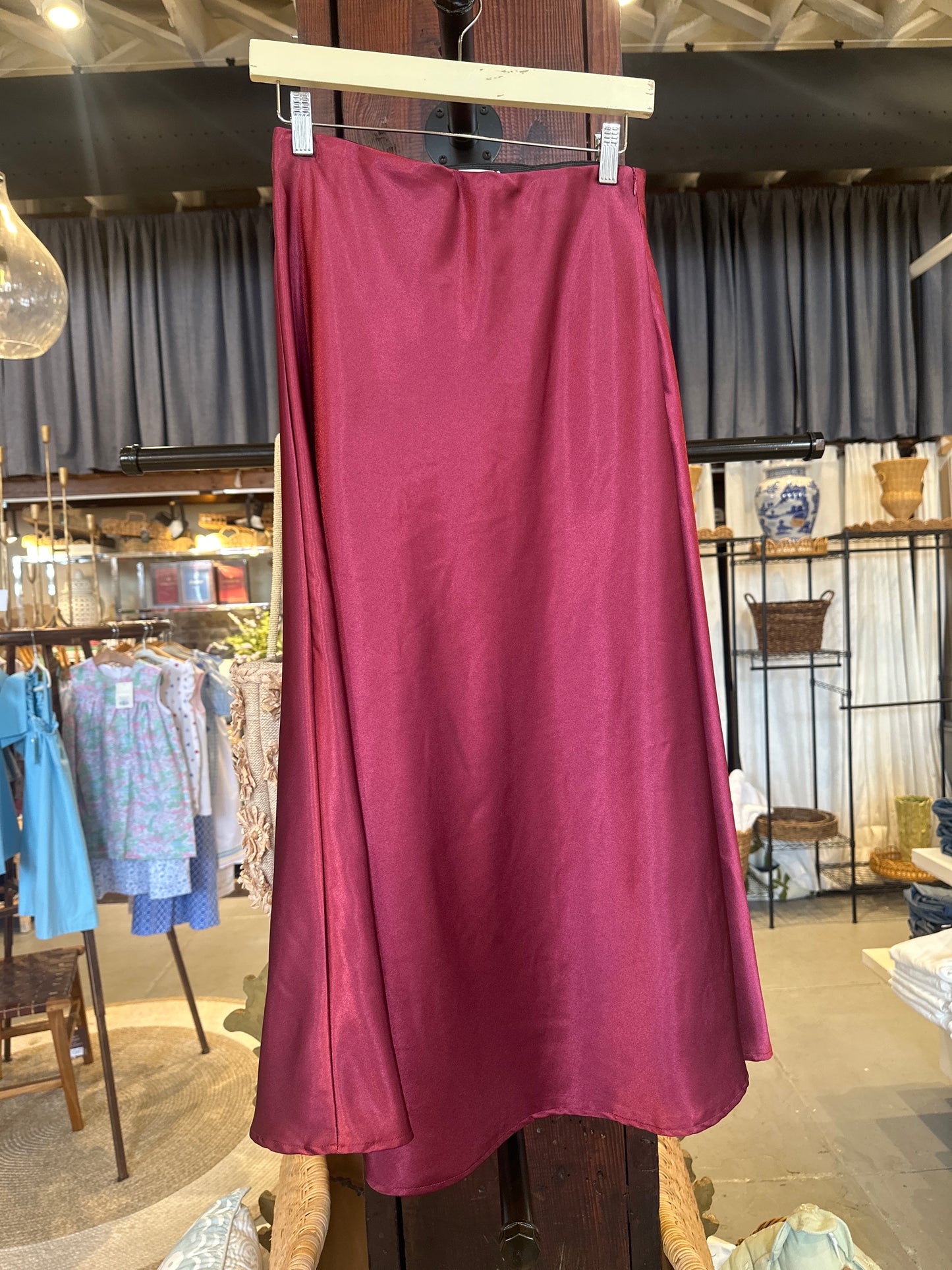 Ladies Woven Skirt - Dark Red