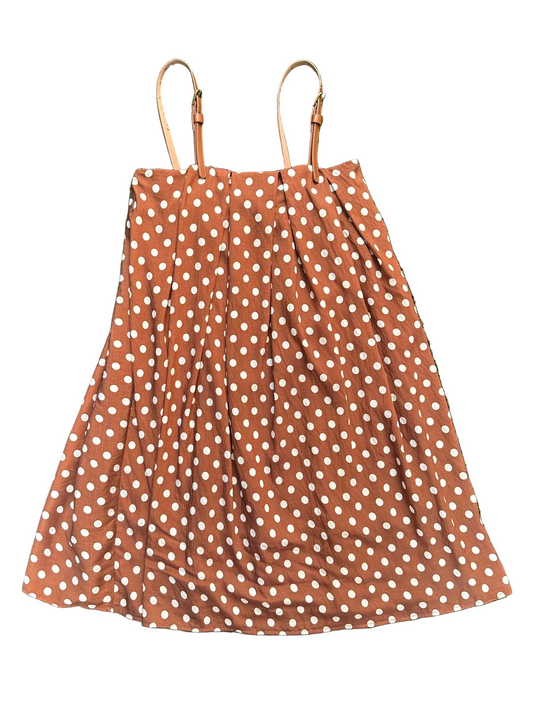 Pretty Woman Polka Dot Dress in Brown with Leather Dress