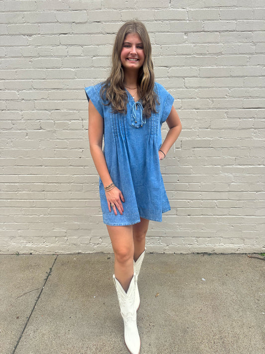 Denim Dress -  Blue