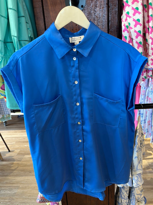 Ladies Woven Shirt - Cobalt Blue